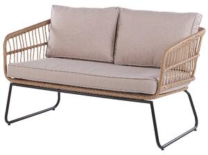 Zestaw mebli ogrodowych 4-osobowy technorattan sofa fotele stoliki beżowy Ravello Beliani