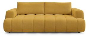 Musztardowa rozkładana/ze schowkiem sofa 251 cm Fuji – Bobochic Paris