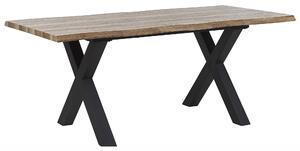 Nowoczesny stół rozkładany 140/180 cm Ciemne drewno czarne metalowe nóżki dla 4-6 osób Bronson Beliani