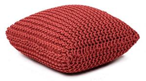 Czerwony pleciony puf Knit – Bonami Essentials