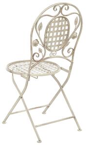 Zestaw 4 krzeseł ogrodowych składany postarzany metalowy złamana biel Bovio Beliani