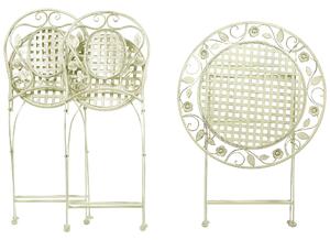 Zestaw mebli balkonowych stół 2 krzesła składany metal postarzany zielony Bovio Beliani