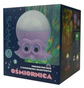 Lampka nocna dla dzieci projektor bezprzewodowa RGB pilot fioletowa ośmiornica LED 10W Mary's