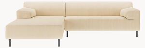 Sofa narożna ze sztruksu freistil180, jasna kość słoniowa/czarny