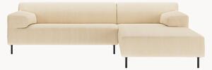 Sofa narożna ze sztruksu freistil180, jasna kość słoniowa/czarny