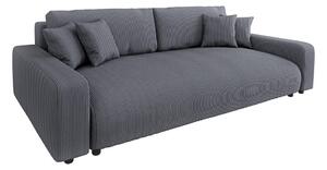 Ciemnoszara sztruksowa rozkładana sofa ze schowkiem 234 cm Sara – Ropez