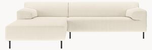Sofa narożna ze sztruksu freistil180, biały/czarny
