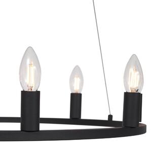 Industrialna lampa wisząca czarna 9-punktowa - Knight