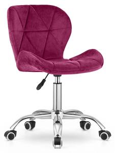 Bordowy fotel biurowy AVOLA VELVET