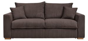Brązowa sztruksowa rozkładana sofa 225 cm Augustin – Bobochic Paris