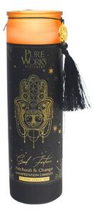 Arome Świeca organiczna Patchouli&Orange 300 gw kolorowym wysokim szklanym słoiku z frędzelkiem