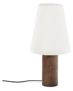 Biała/w ciemnym naturalnym kolorze lampa stołowa z tekstylnym kloszem (wysokość 49,5 cm) Marga – Kave Home