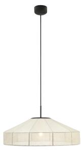 Czarno-biała lampa wisząca z tekstylnym kloszem ø 57 cm Alia – Markslöjd