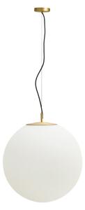 Biała/w kolorze złota metalowa lampa wisząca ze szklanym kloszem ø 50 cm Brisia – Kave Home
