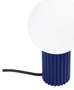 Ciemnoniebieska lampa stołowa ze szklanym kloszem (wysokość 19 cm) Orbital – Sollux