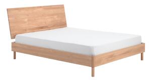 Łóżko dwuosobowe z litego drewna dębowego bez stelaża 160x200 cm w naturalnym kolorze Forrest – Vipack