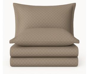 Brązowa pościel jednoosobowa z bawełny renforcé 140x200 cm Checkered – Mila Home Luxury