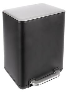 Czarny kosz na śmieci z pedałem ze stali nierdzewnej 6 l Black – Orion