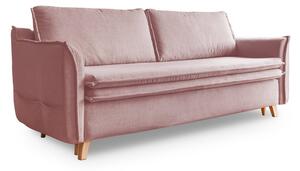 Jasnoróżowa rozkładana sofa 225 cm Charming Charlie – Miuform