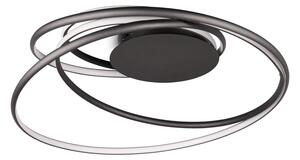 Czarna lampa sufitowa LED z metalowym kloszem Nala – Trio Select