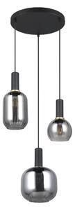Czarna lampa wisząca ze szklanym kloszem Diva – Trio