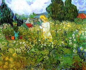 Reprodukcja Mademoiselle Gachet in her garden at Auvers-sur-Oise, Vincent van Gogh