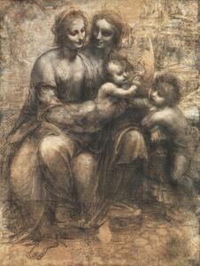 Reprodukcja The Virgin and Child with Saint Anne and the Infant Saint John the Baptist, Leonardo da Vinci