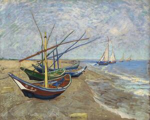 Reprodukcja Fishing Boats on the Beach at Saintes-Maries-de-la-Mer, Vincent van Gogh