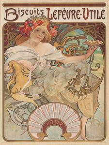 Reprodukcja Biscuits Lef vre-Utile Biscuit Advert, Alfons Mucha