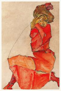 Reprodukcja The Lady in Red, Egon Schiele