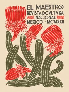 Reprodukcja El Maestro Magazine Cover No 4 Mexican Art Cactus