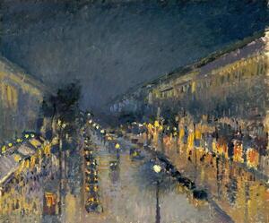 Reprodukcja The Boulevard Montmartre at Night 1897, Pissarro, Camille