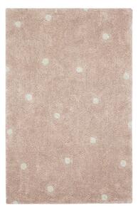 Jasnoróżowy bawełniany dywan dziecięcy tkany ręcznie odpowiedni do prania 100x150 cm Mini Dot Rose – Lorena Canals