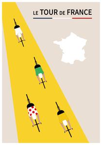 Ilustracja le Tour de France, Poster Paperago