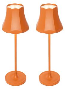 Zewnetrzna Set van 2 Retro tafellampen oranje oplaadbaar IP44 - Granny Oswietlenie zewnetrzne