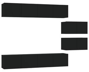6-częściowy zestaw szafek telewizyjnych, czarny