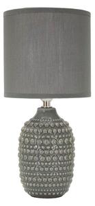 Szara lampa stołowa ceramiczna z tekstylnym kloszem (wysokość 30,5 cm) Points – Mauro Ferretti