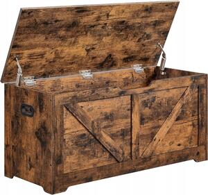 Pudełko do przechowywania z pokrywką TAYLOR 100x40 cm, rustykalny brązowy