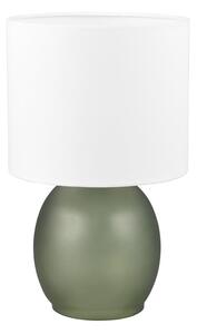 Biało-zielona lampa stołowa z tekstylnym kloszem (wys. 29 cm) Vela – Trio