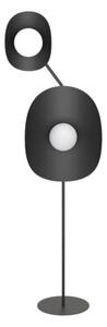 Lampa stojąca podłogowa designerska czarna falowany talerz 2xG9 8W DELULU Emibig