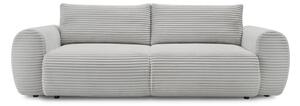 Jasnoszara sztruksowa rozkładana sofa 257 cm Lucien – Bobochic Paris