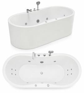 Wanna Łazienkowa Ferrara z Hydromasażem 170 x 80 cm wolnostojąca Akrylowa Jacuzzi