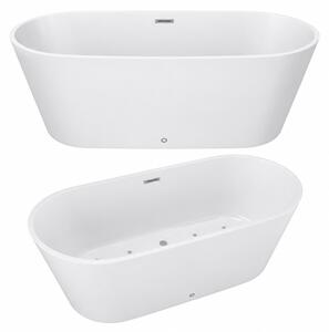 Wanna Łazienkowa Jupiter + a funkcją masażu POWIETRZNEGO 170 x 80 cm wolnostojąca Akrylowa LED Jacuzzi HYDROMASAŻ