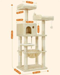 Beżowy drapak wieża dla kota 143 cm
