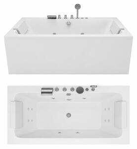 Wanna Łazienkowa Genua z Hydromasażem 170 x 80 cm wolnostojąca Akrylowa Jacuzzi