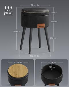 Wielofunkcyjny stolik / pufa czarny ekoskóra