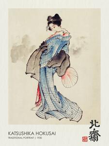 Reprodukcja Traditional Geisha Portrait 1830, Katsushika Hokusai