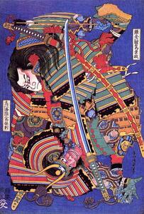 Reprodukcja Kengoro warrior, Hokusai, Katsushika