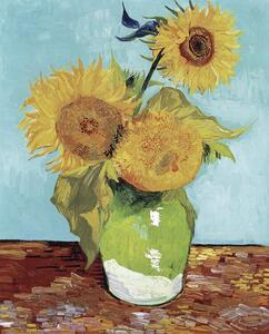 Reprodukcja Vase with Three Sunflowers, Vincent Van Gogh