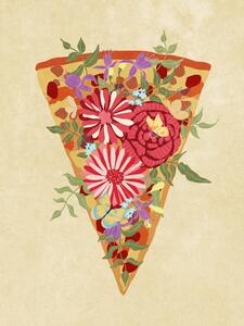 Ilustracja Slice of flower pizza, Raissa Oltmanns